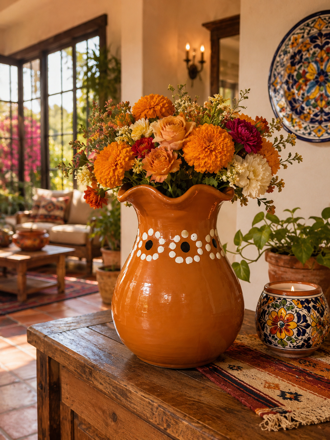 Puntitos Talavera Vase/Utensil Holder