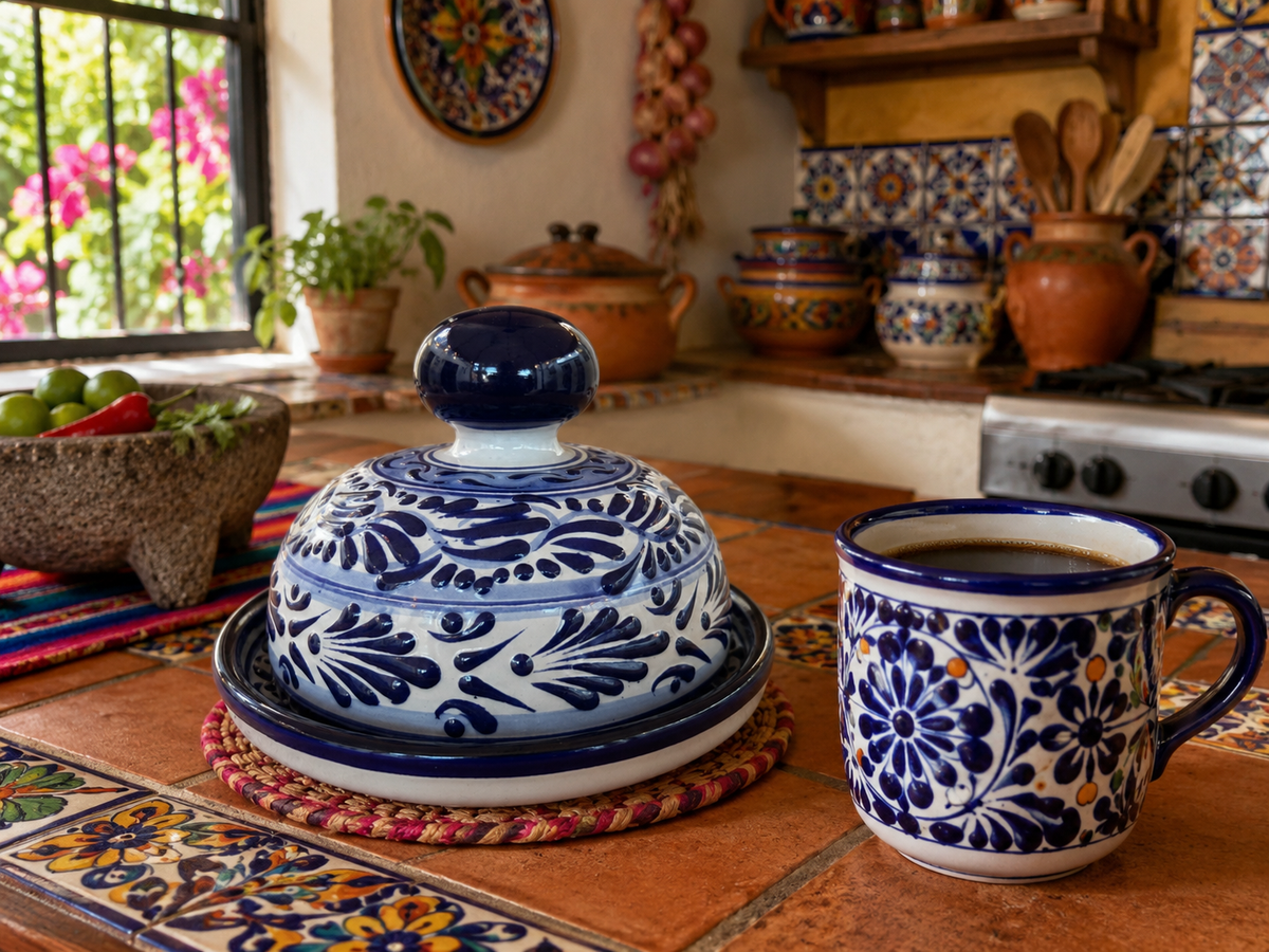Cobalt Blue Talavera Quesera