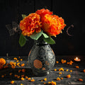 Ofrenda Black Campesuchil y Monarca 7 inch Vase
