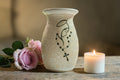 Virgen de Guadalupe White Vase